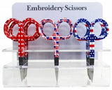 Floral Stork Embroidery Scissors-Patriotic