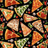 Favorite Food Pizza  670.BLACK  **Half Yard**