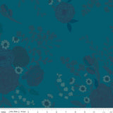 Wide Back First Blooms WB16331.DENIM  ** Half Yard**