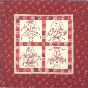 Redwork Basket Sampler