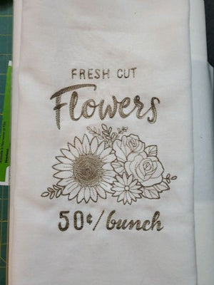 Fresh Cut Flowers Tea Towel